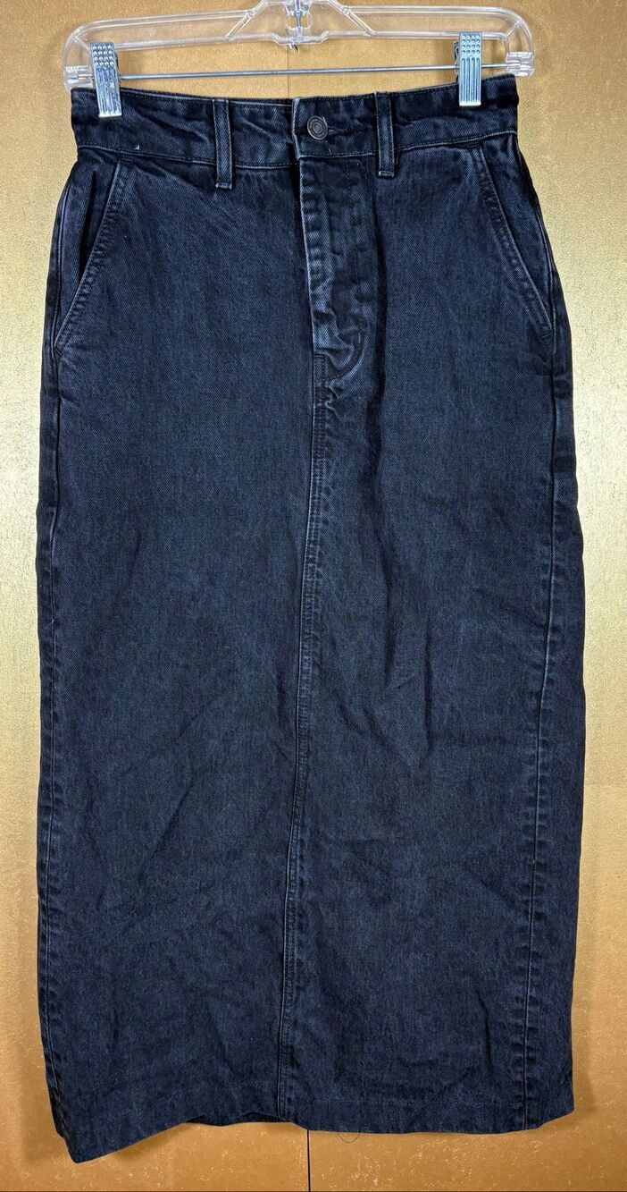 Reformation denim back split hem maxi skirt size 25